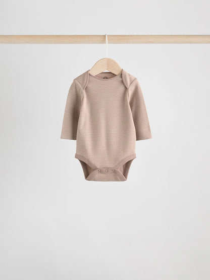 Blue/Brown Baby Long Sleeve Bodysuits 5 Pack image 8