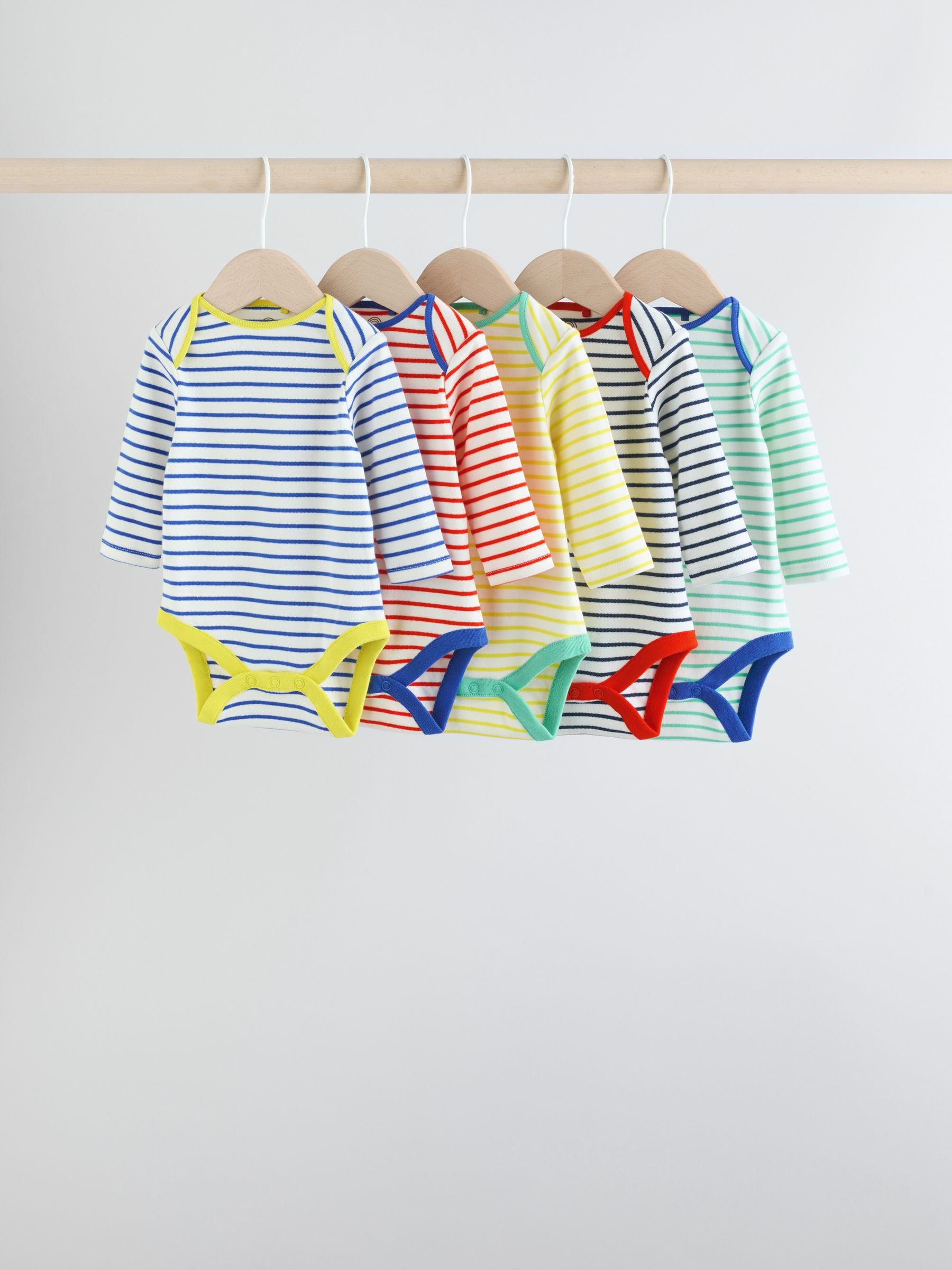 Bright Baby Long Sleeve Bodysuits 5 Pack image 1