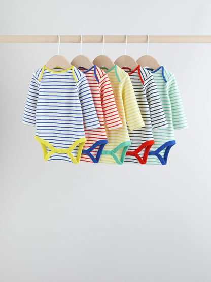 Bright Baby Long Sleeve Bodysuits 5 Pack image 1