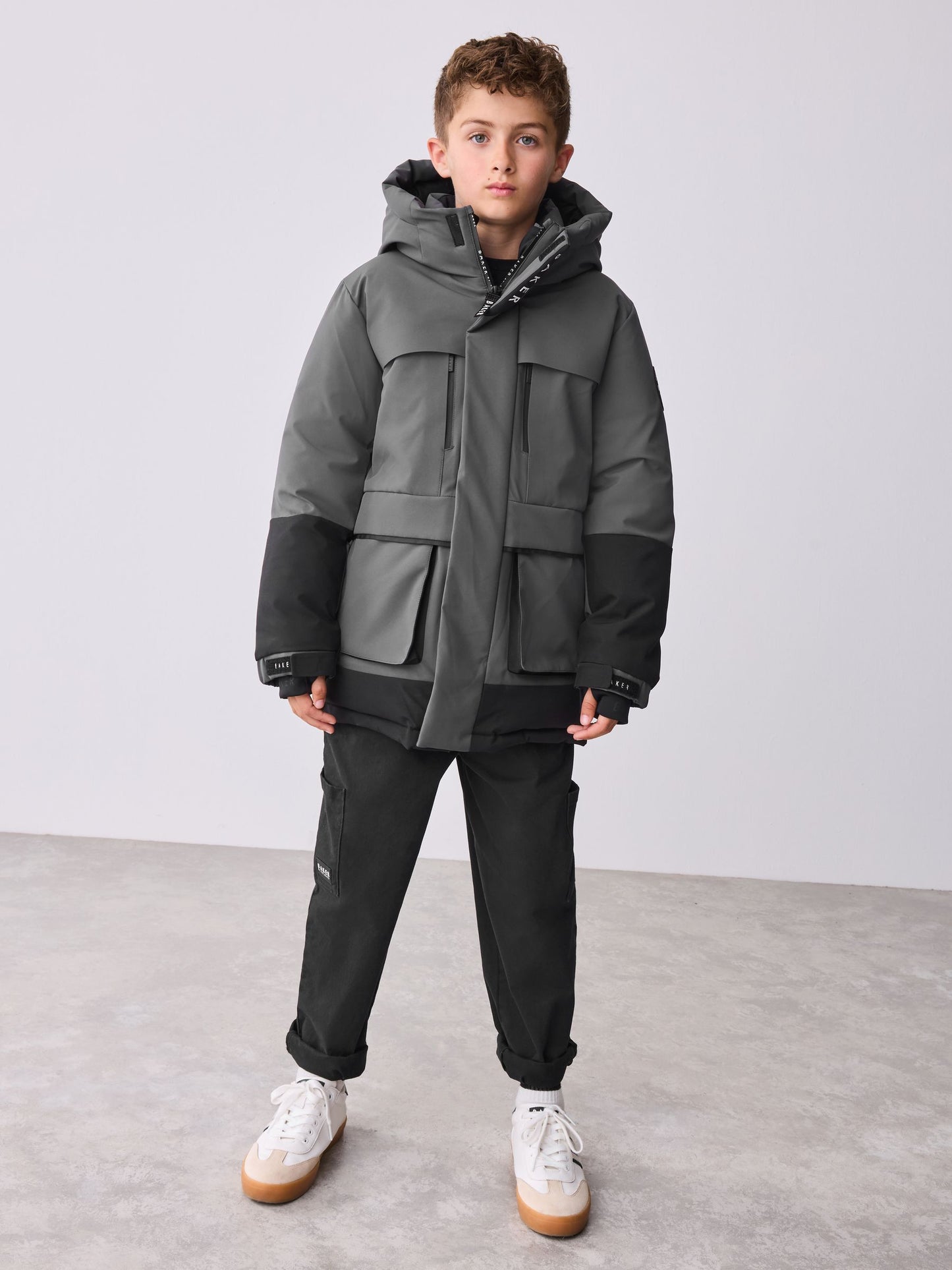 Baker by Ted Baker Shower Resistant Colourblock Parka Coat image 1