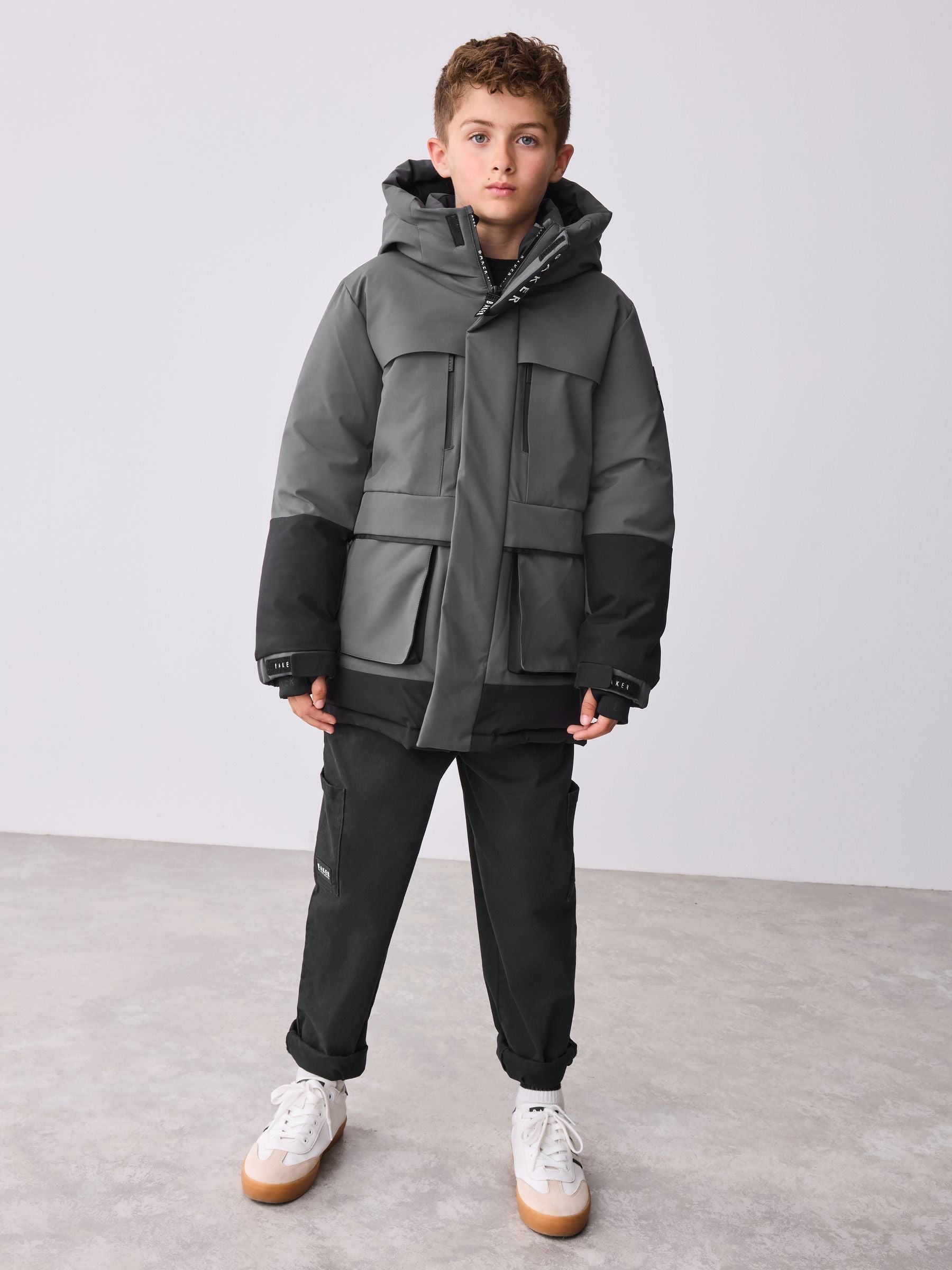 Baker by Ted Baker Shower Resistant Colourblock Parka Coat image 1