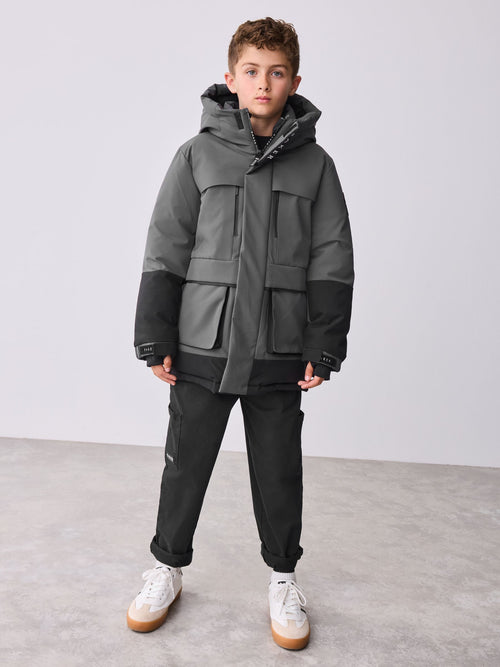 Baker by Ted Baker Shower Resistant Colourblock Parka Coat image 1