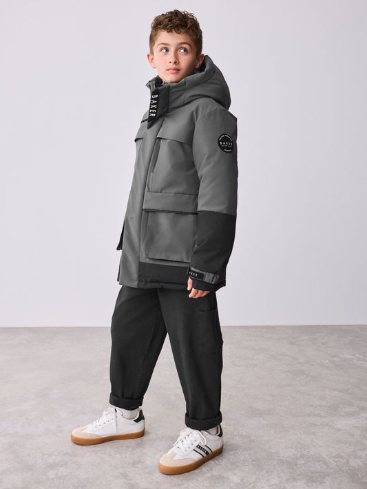 Baker by Ted Baker Shower Resistant Colourblock Parka Coat image 2