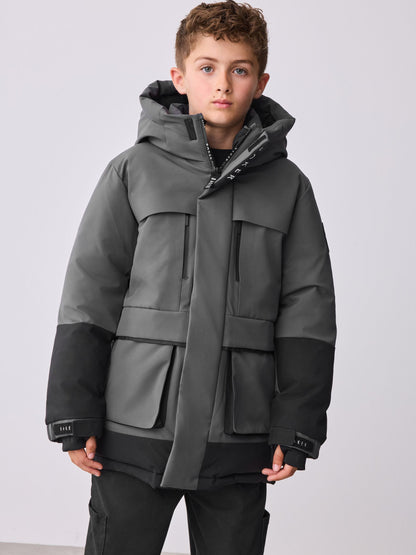 Baker by Ted Baker Shower Resistant Colourblock Parka Coat image 3