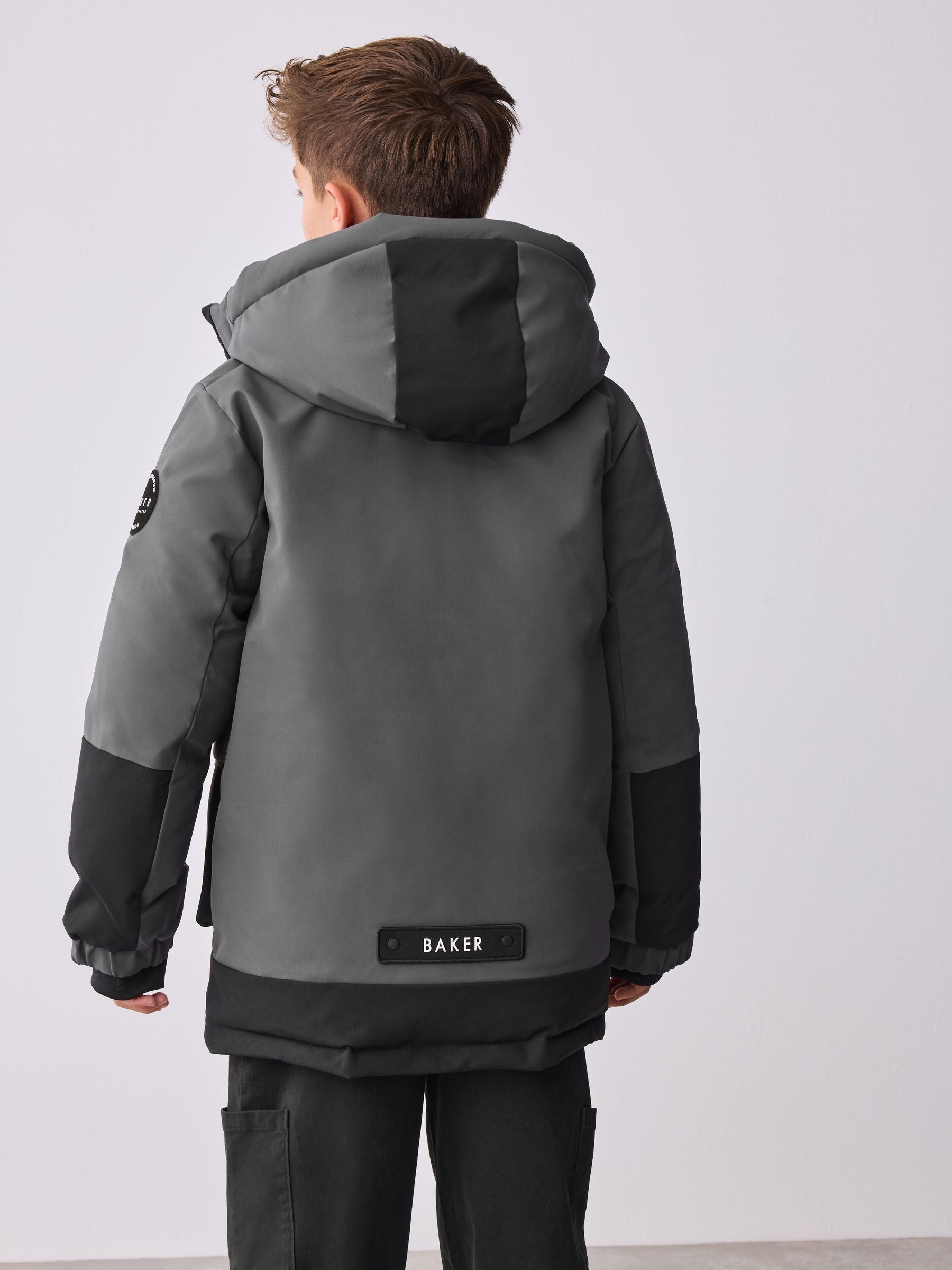 Baker by Ted Baker Shower Resistant Colourblock Parka Coat image 4