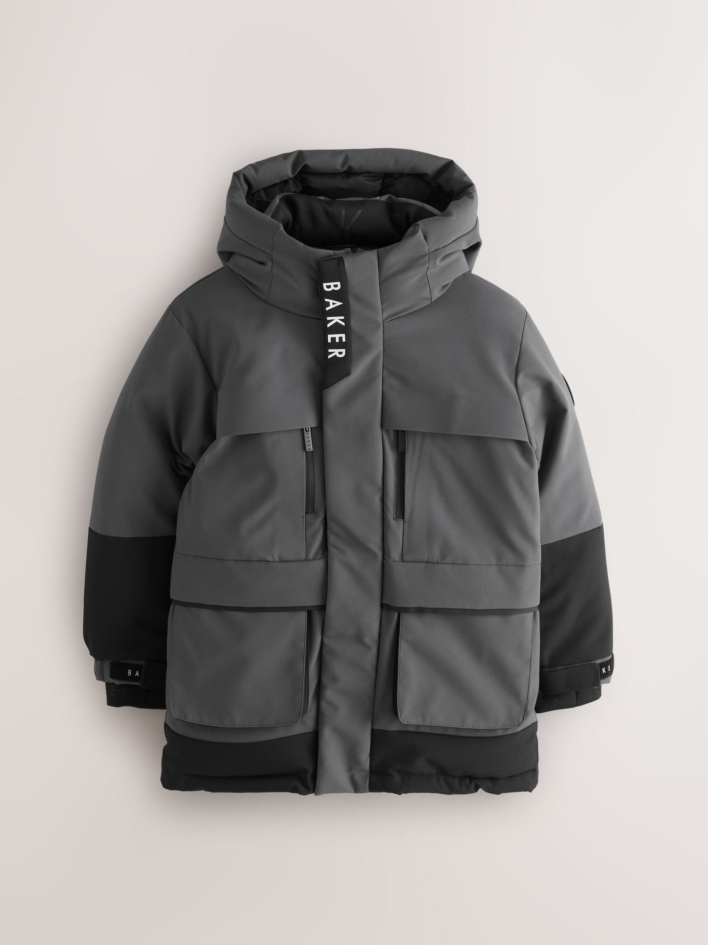 Baker by Ted Baker Shower Resistant Colourblock Parka Coat image 8