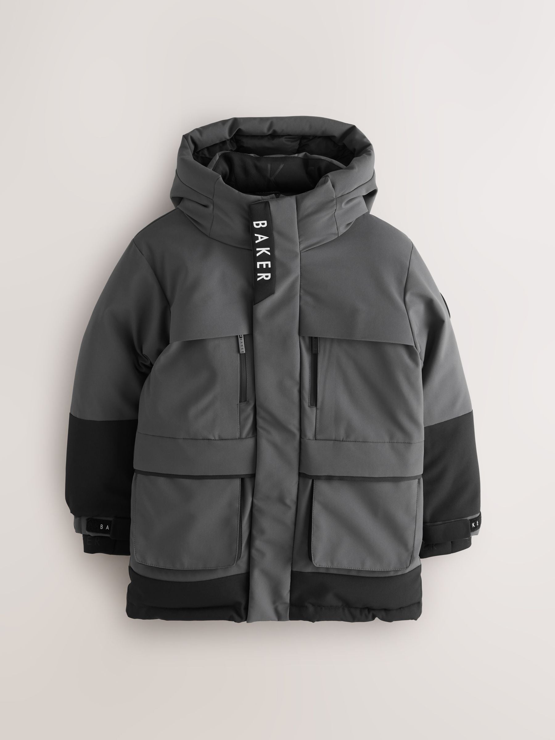 Baker by Ted Baker Shower Resistant Colourblock Parka Coat image 8