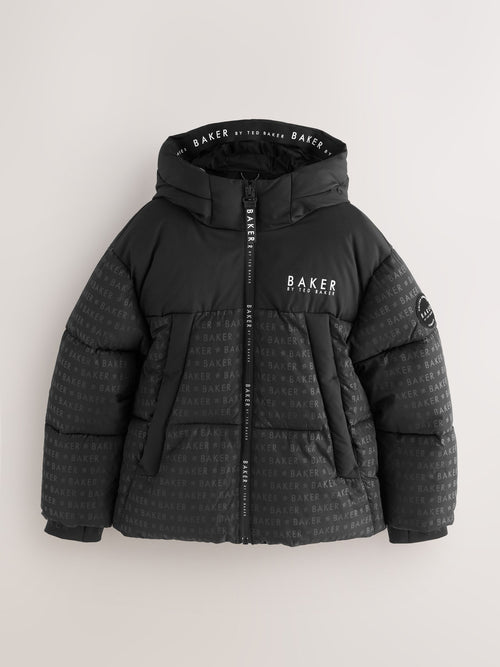 Baker by Ted Baker Shower Resistant Printed Black Padded Jacket image 1