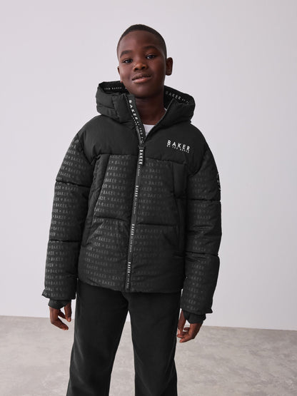 Baker by Ted Baker Shower Resistant Printed Black Padded Jacket image 2