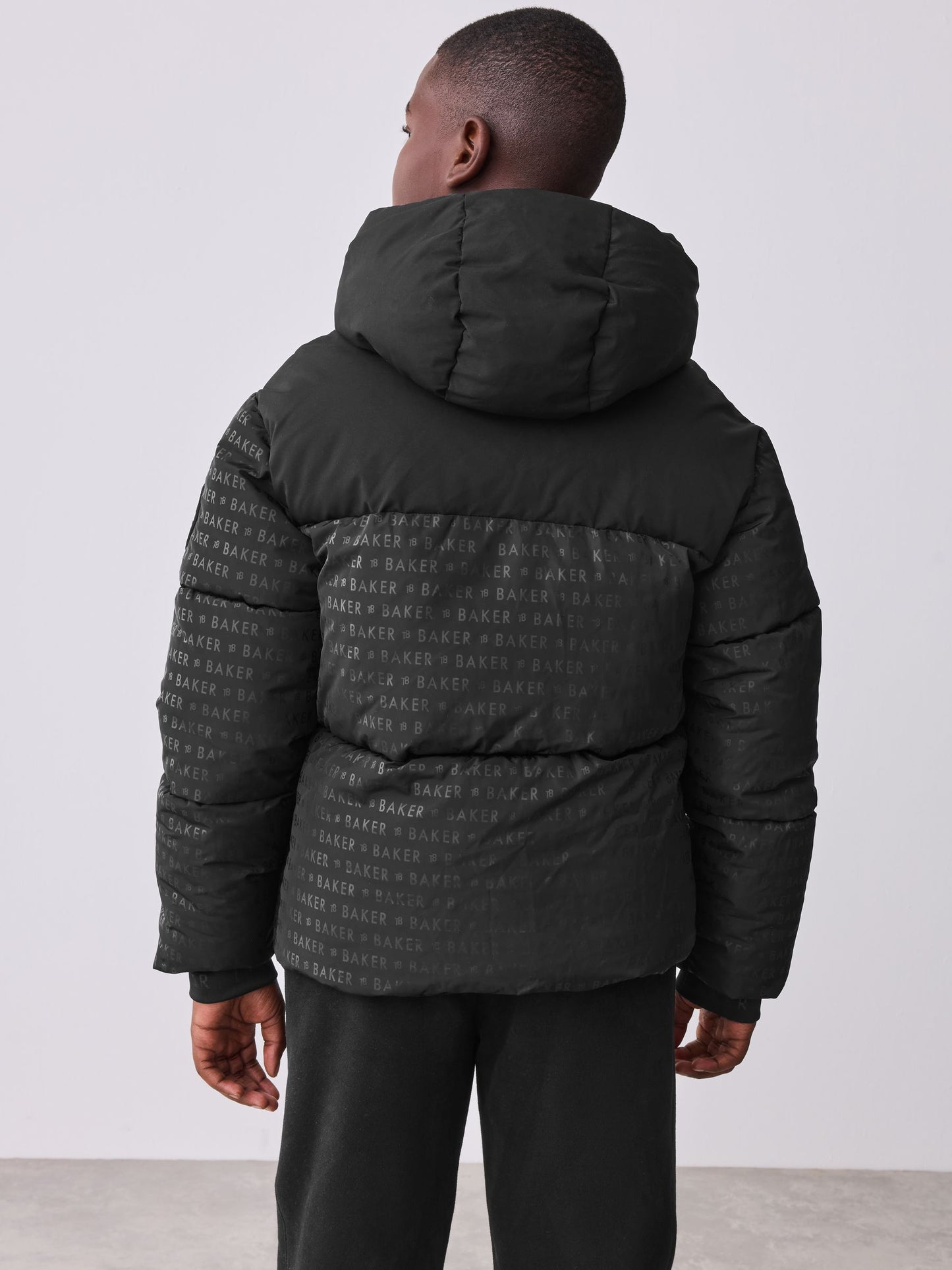 Baker by Ted Baker Shower Resistant Printed Black Padded Jacket image 4