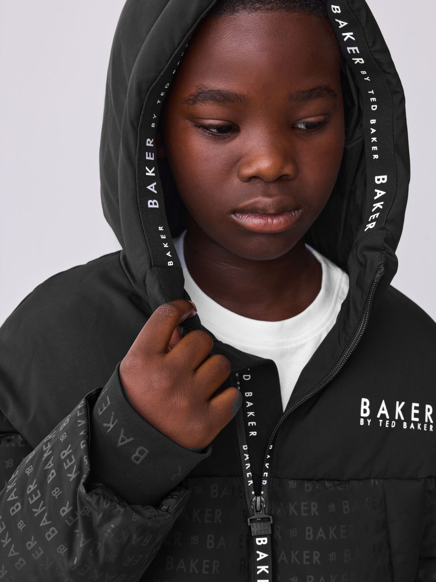 Baker by Ted Baker Shower Resistant Printed Black Padded Jacket image 6