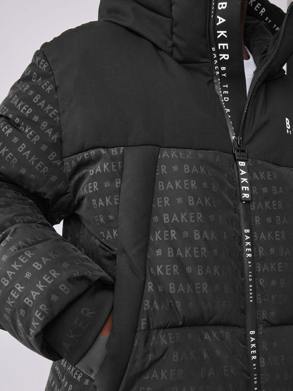Baker by Ted Baker Shower Resistant Printed Black Padded Jacket image 8