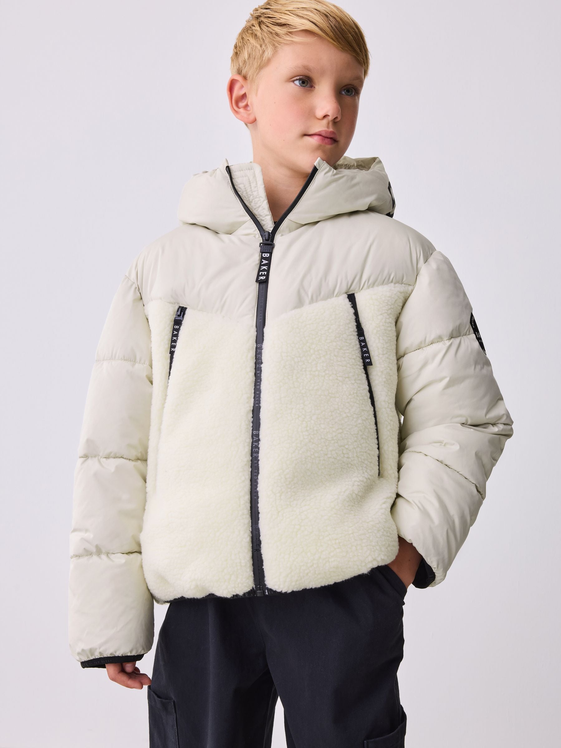 Baker by Ted Baker Neutral Borg Padded Coat image 4