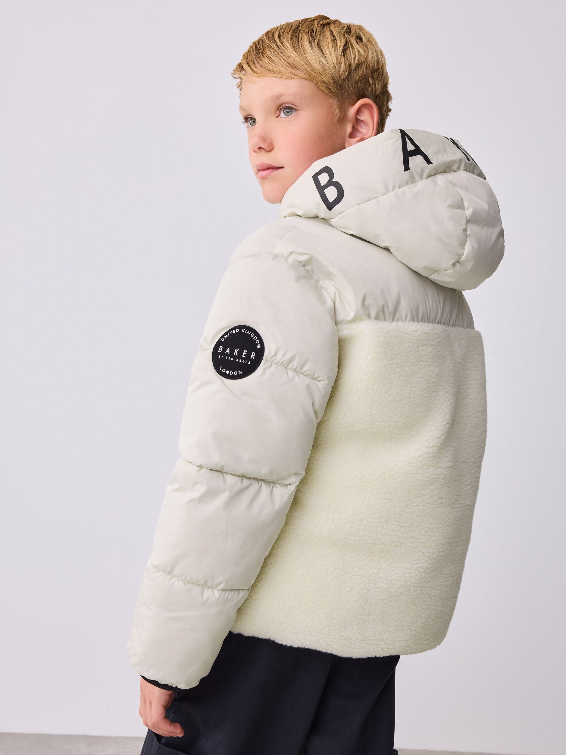 Baker by Ted Baker Neutral Borg Padded Coat image 6