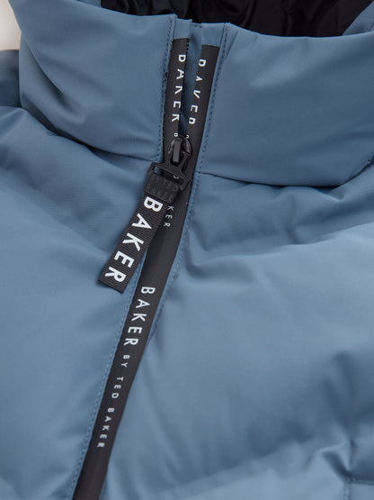 Baker by Ted Baker Shower Resistant Blue Padded Bomber Coat