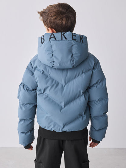 Baker by Ted Baker Shower Resistant Blue Padded Bomber Coat