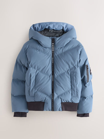Baker by Ted Baker Shower Resistant Blue Padded Bomber Coat