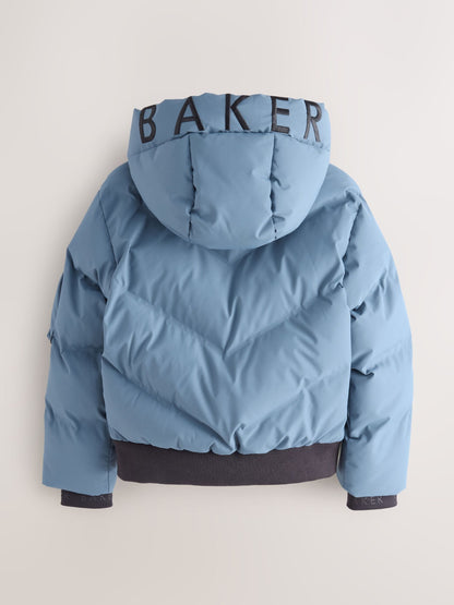 Baker by Ted Baker Shower Resistant Blue Padded Bomber Coat