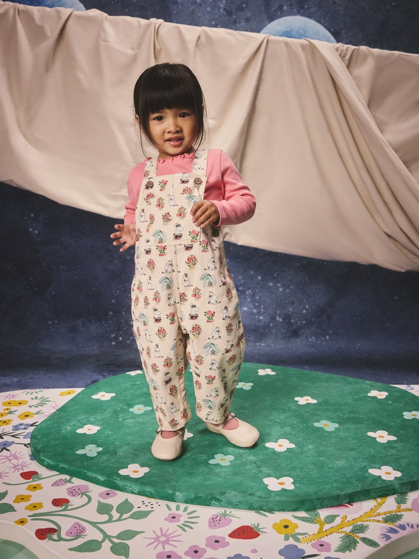 Pink Moomin Printed Dungarees and T-Shirt Set (3mths-7yrs)