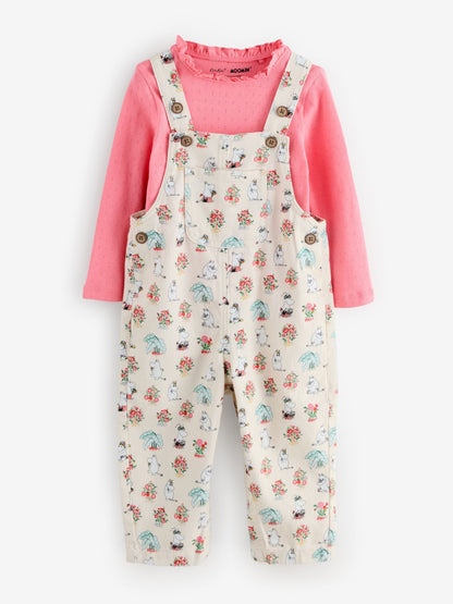 Pink Moomin Printed Dungarees and T-Shirt Set (3mths-7yrs)