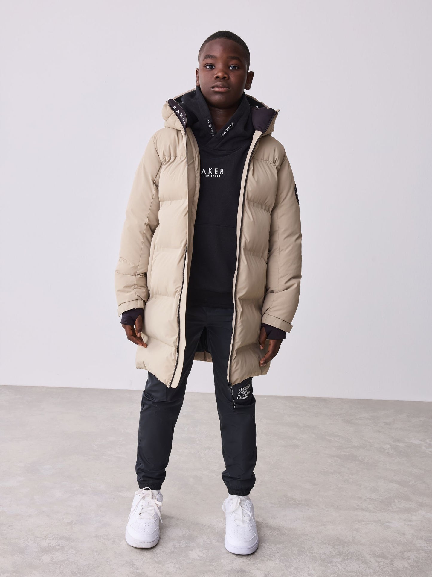 Baker by Ted Baker Shower Resistant Stone Longline Padded Coat image 2