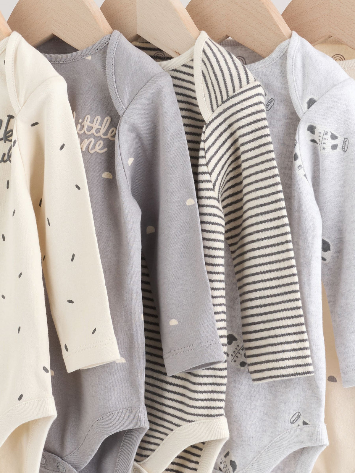 Dsiney Kidz - Monochrome Baby Long Sleeve Bodysuits 5 Pack image 3