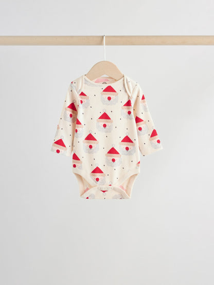 Multi Baby Christmas Bodysuits 3 Pack image 3