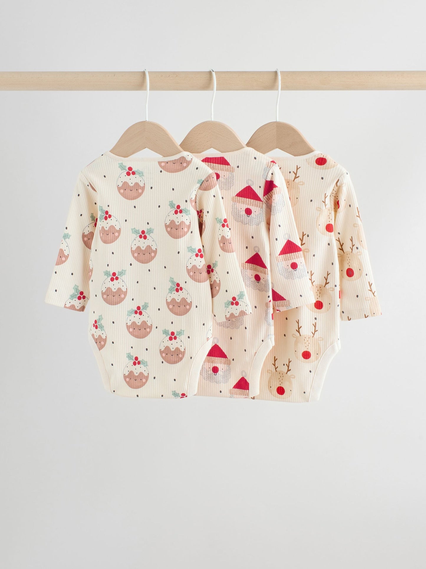 Multi Baby Christmas Bodysuits 3 Pack image 5