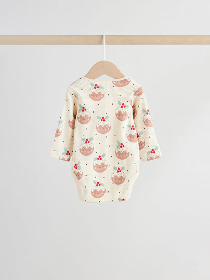 Multi Baby Christmas Bodysuits 3 Pack image 6