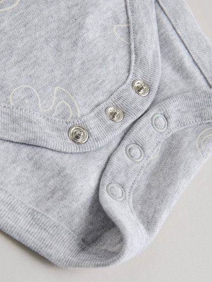 Grey Long Sleeved Baby Bodysuits 5 Pack image 4