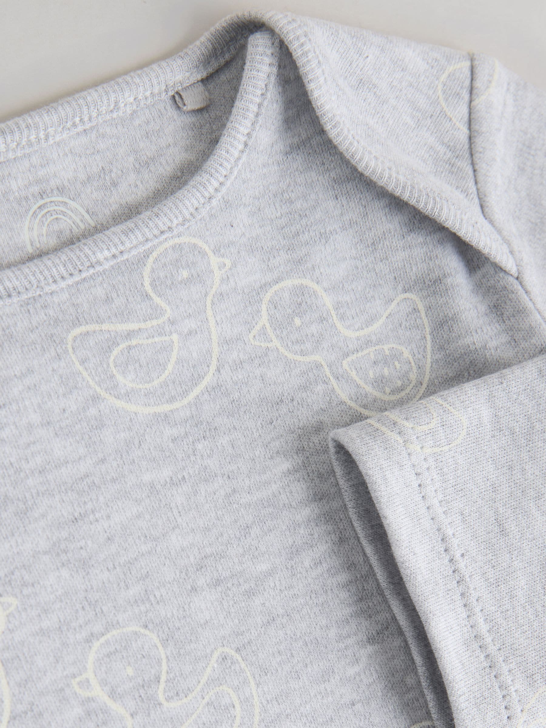 Grey Long Sleeved Baby Bodysuits 5 Pack image 5