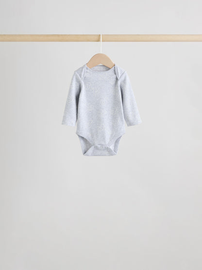 Grey Long Sleeved Baby Bodysuits 5 Pack image 7