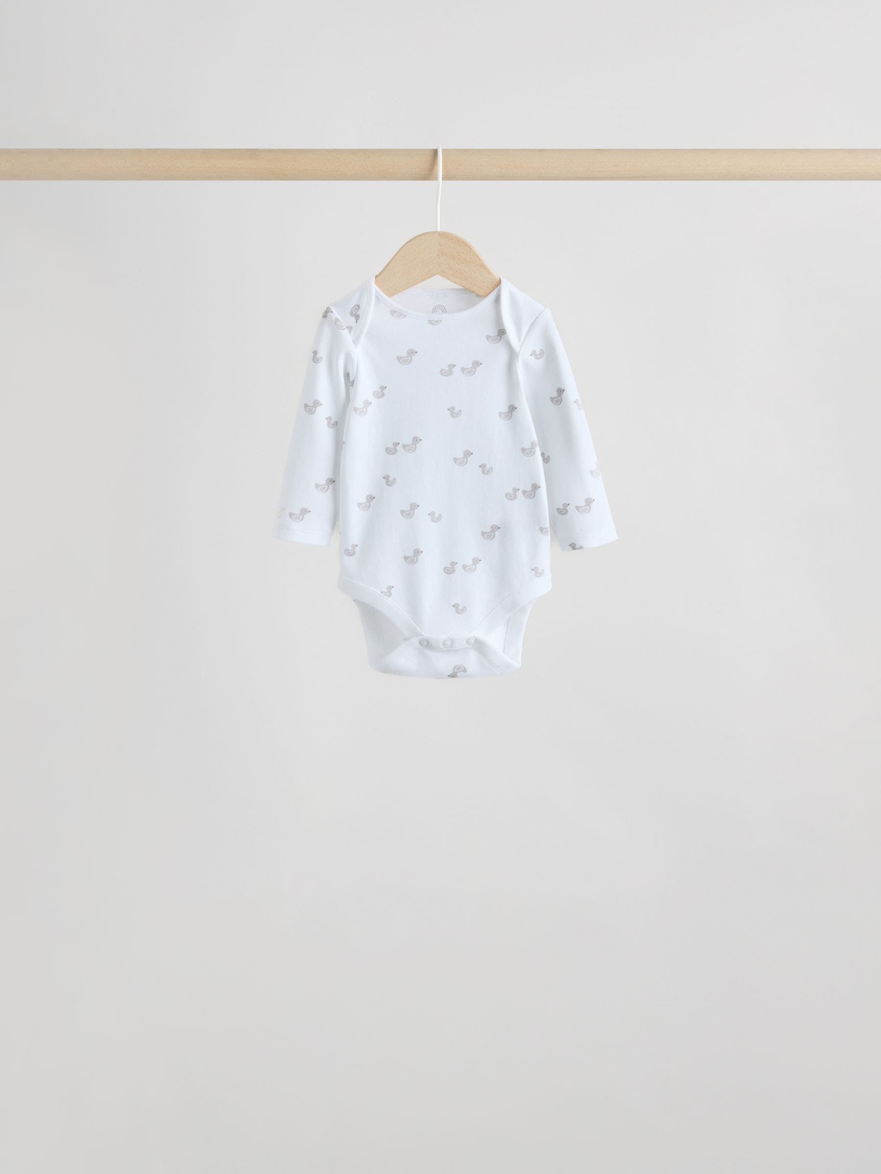 Grey Long Sleeved Baby Bodysuits 5 Pack image 8