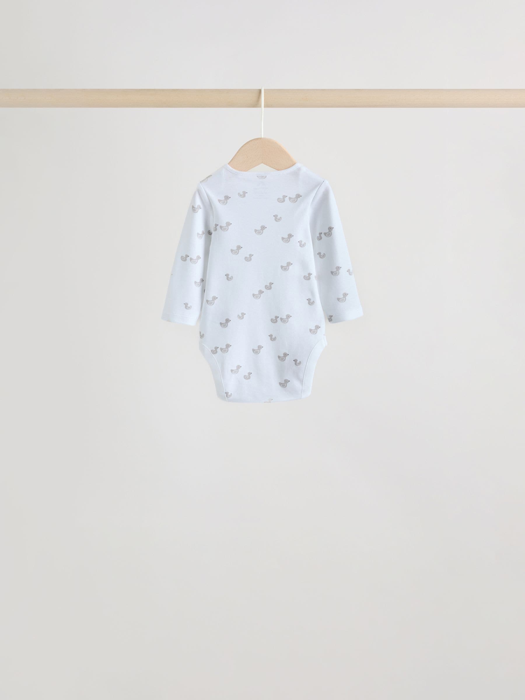 Grey Long Sleeved Baby Bodysuits 5 Pack image 9