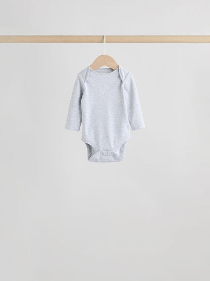Grey Long Sleeved Baby Bodysuits 5 Pack image 10