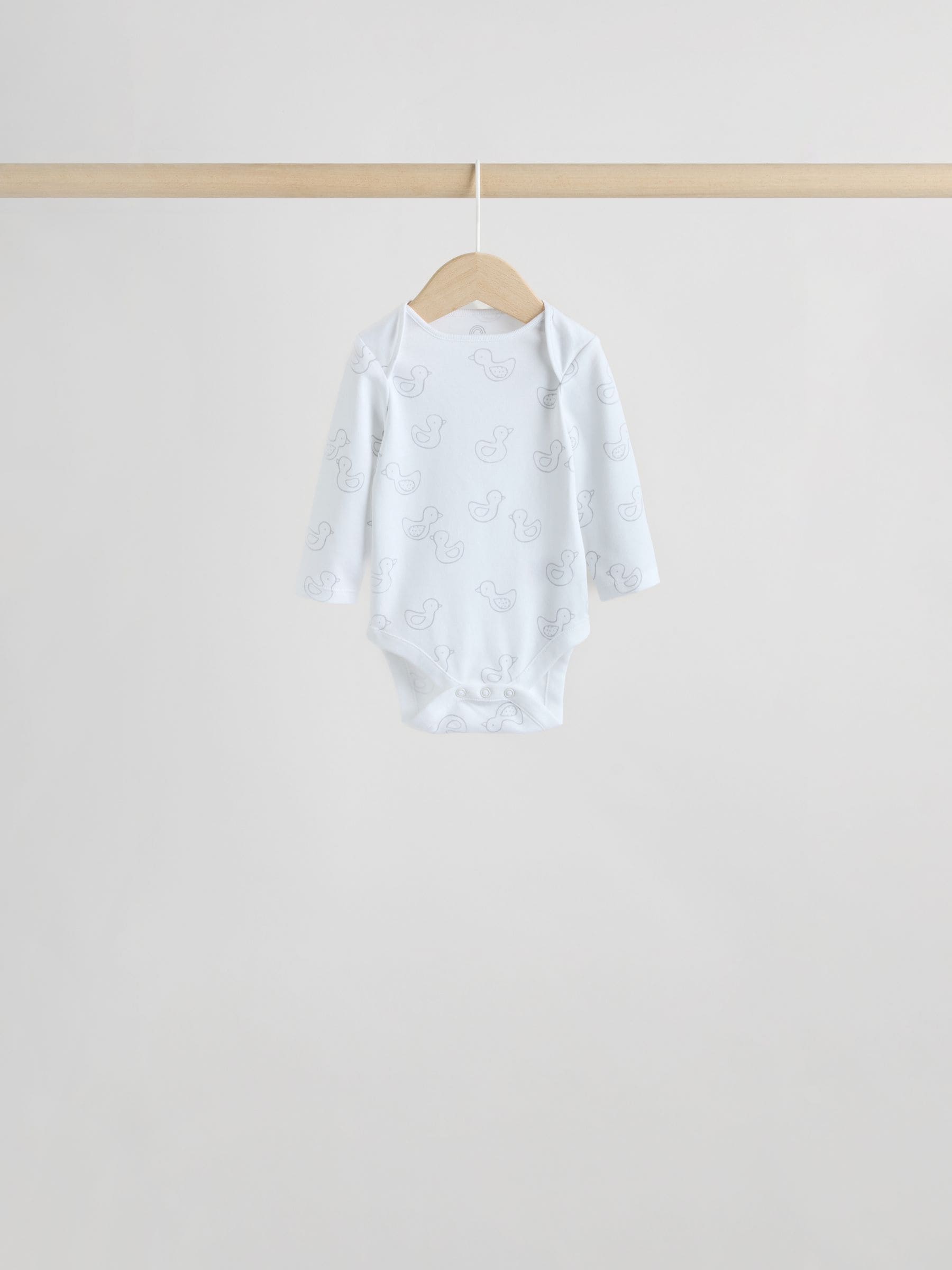 Grey Long Sleeved Baby Bodysuits 5 Pack image 7