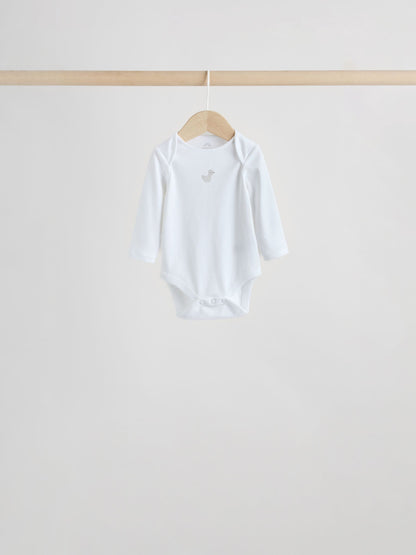 Grey Long Sleeved Baby Bodysuits 5 Pack image 8