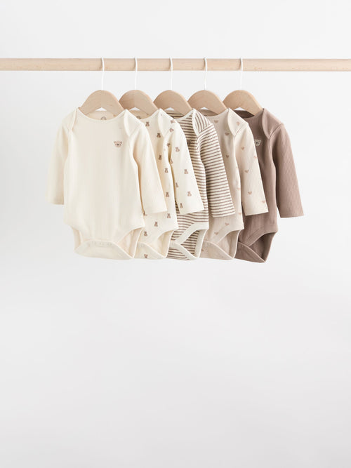 Dsiney Kidz - Neutral Bear Baby Long Sleeve Bodysuits 5 Pack image 1