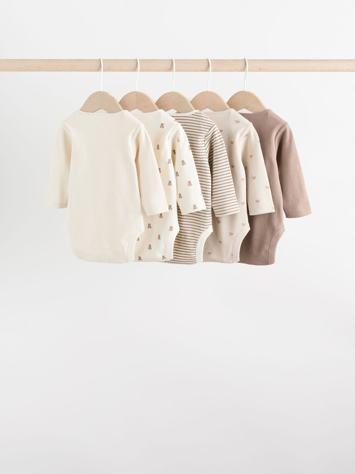 Dsiney Kidz - Neutral Bear Baby Long Sleeve Bodysuits 5 Pack image 7