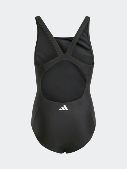 Dsiney Kidz - adidas Black/White 3-Stripes Kids Swimsuit image 2
