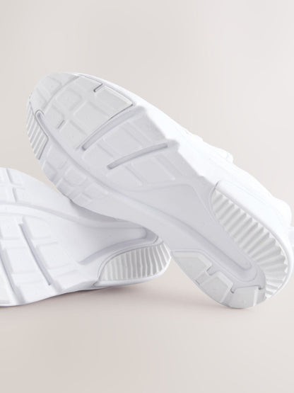 White Wide Fit (G) Elastic Lace Trainers image 5