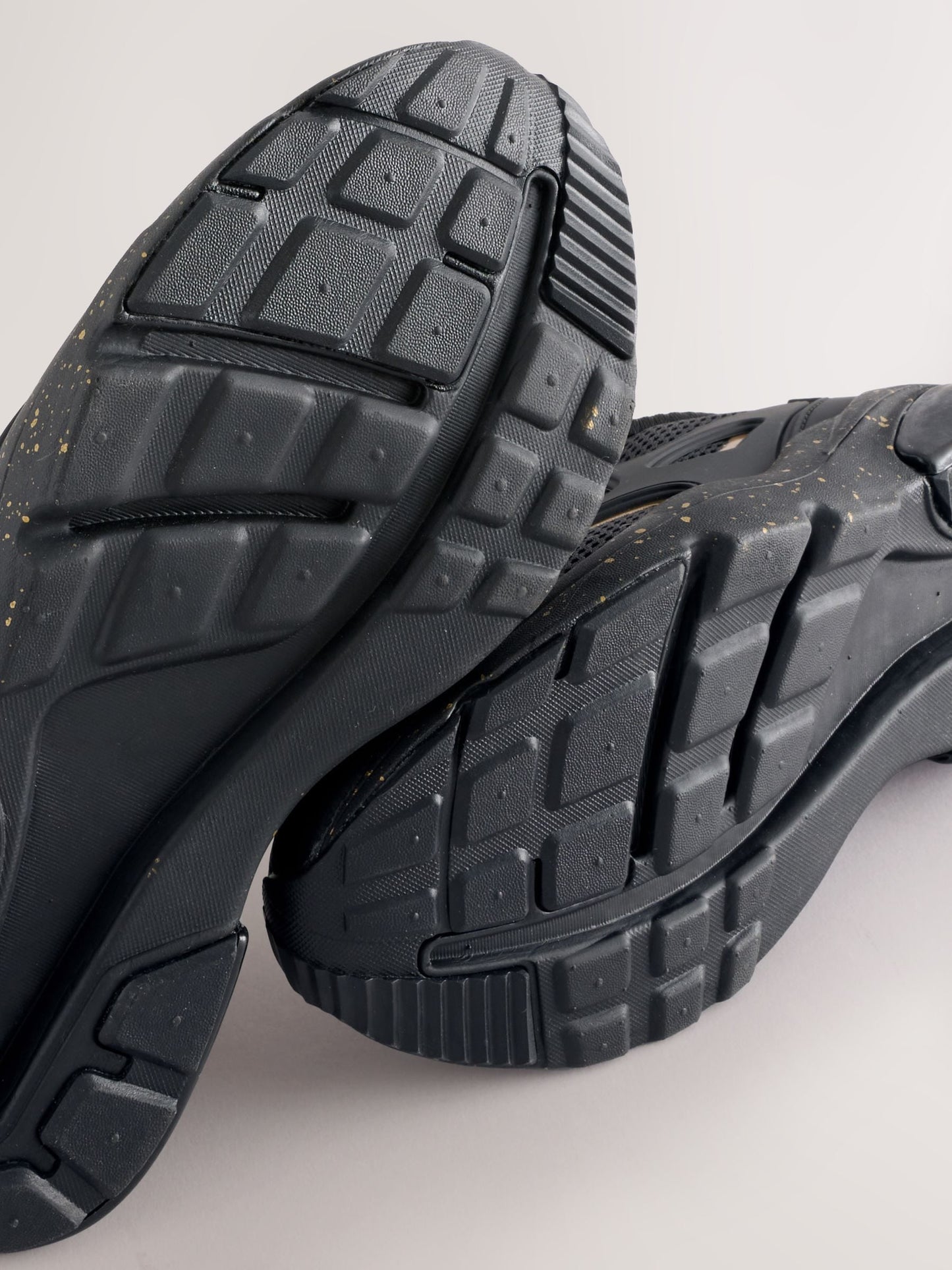 Black/Gold Wide Fit (G) Elastic Lace Trainers image 3