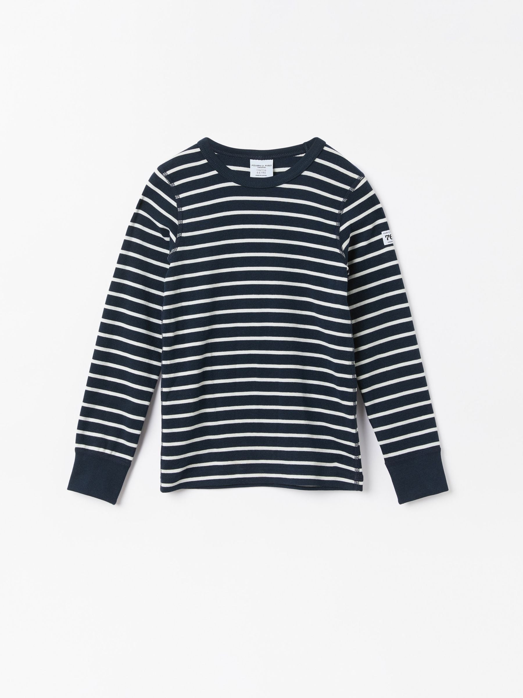 Polarn O. Pyret Blue Cotton Striped Top image 1