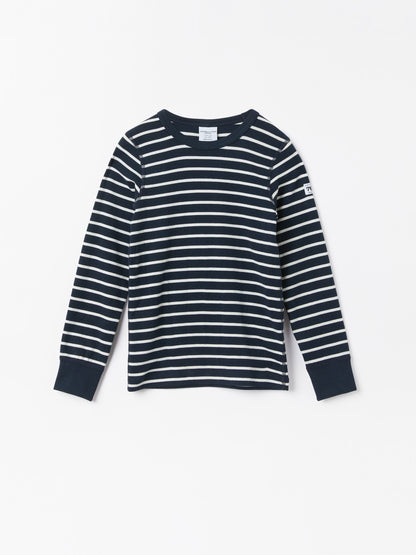 Polarn O. Pyret Blue Cotton Striped Top image 1