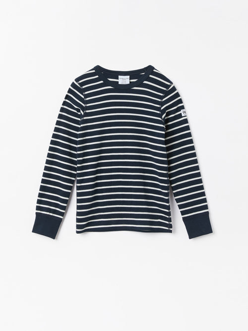 Polarn O. Pyret Blue Cotton Striped Top image 1