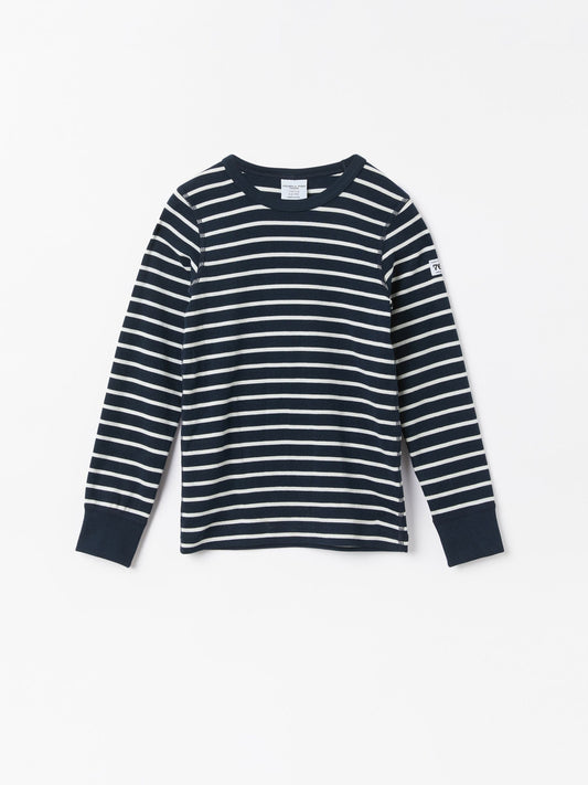 Polarn O. Pyret Blue Cotton Striped Top image 1