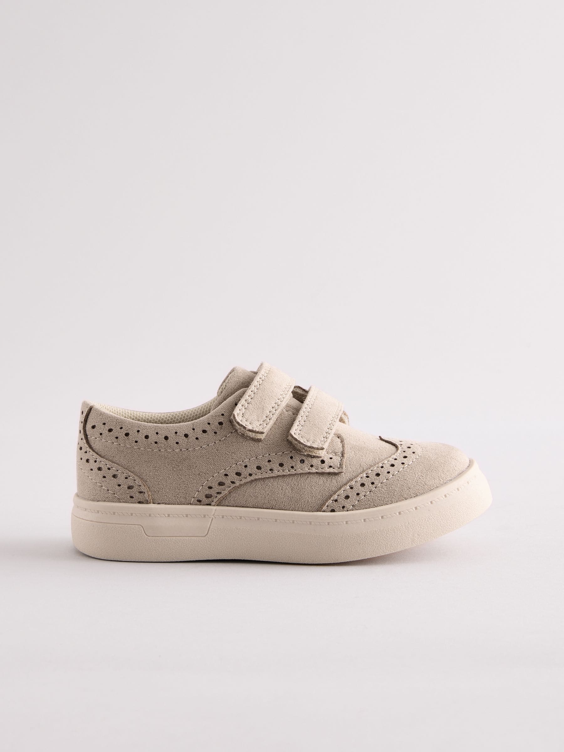 Neutral Wide Fit (G) Touch Fastening Brogue Shoes image 2