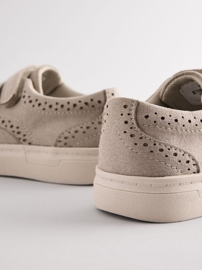 Neutral Wide Fit (G) Touch Fastening Brogue Shoes image 4