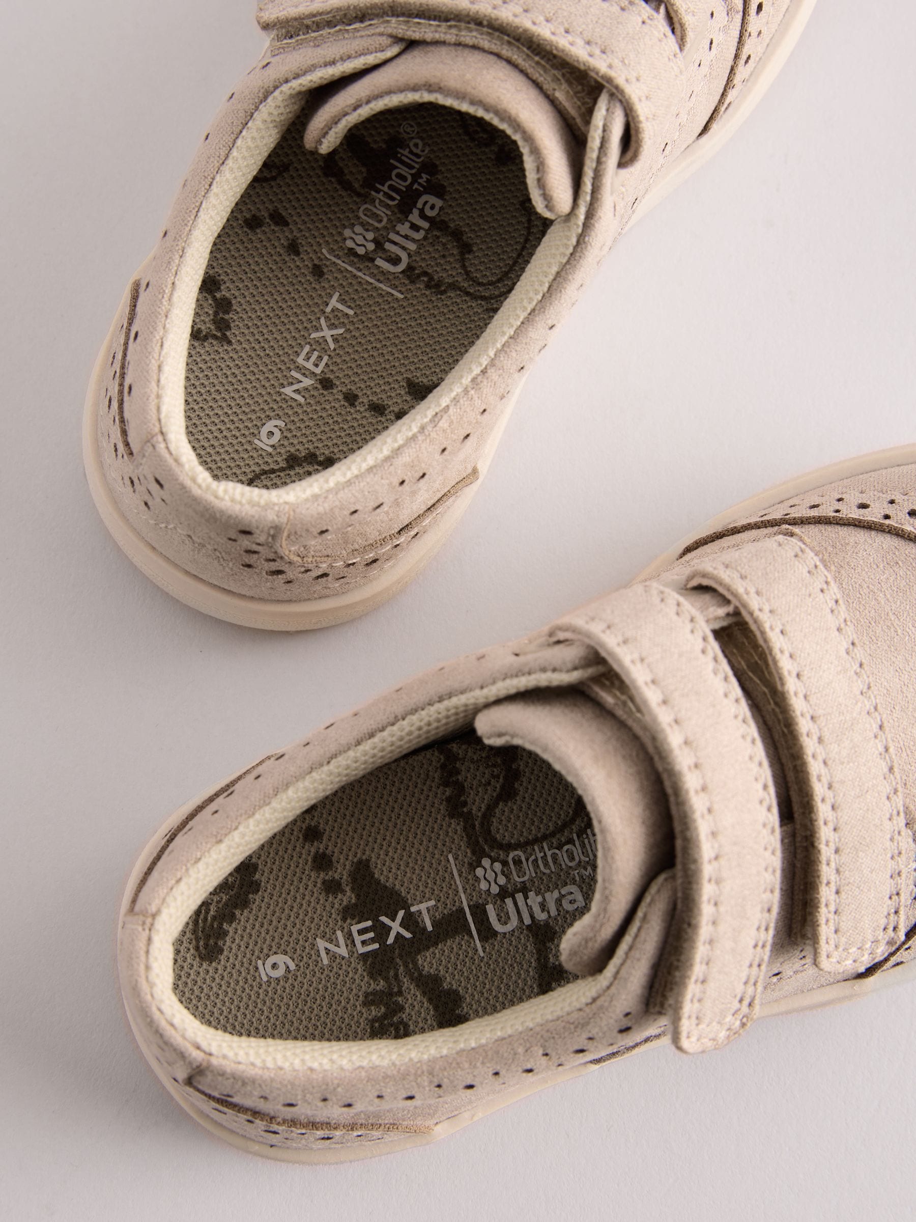 Neutral Wide Fit (G) Touch Fastening Brogue Shoes image 5