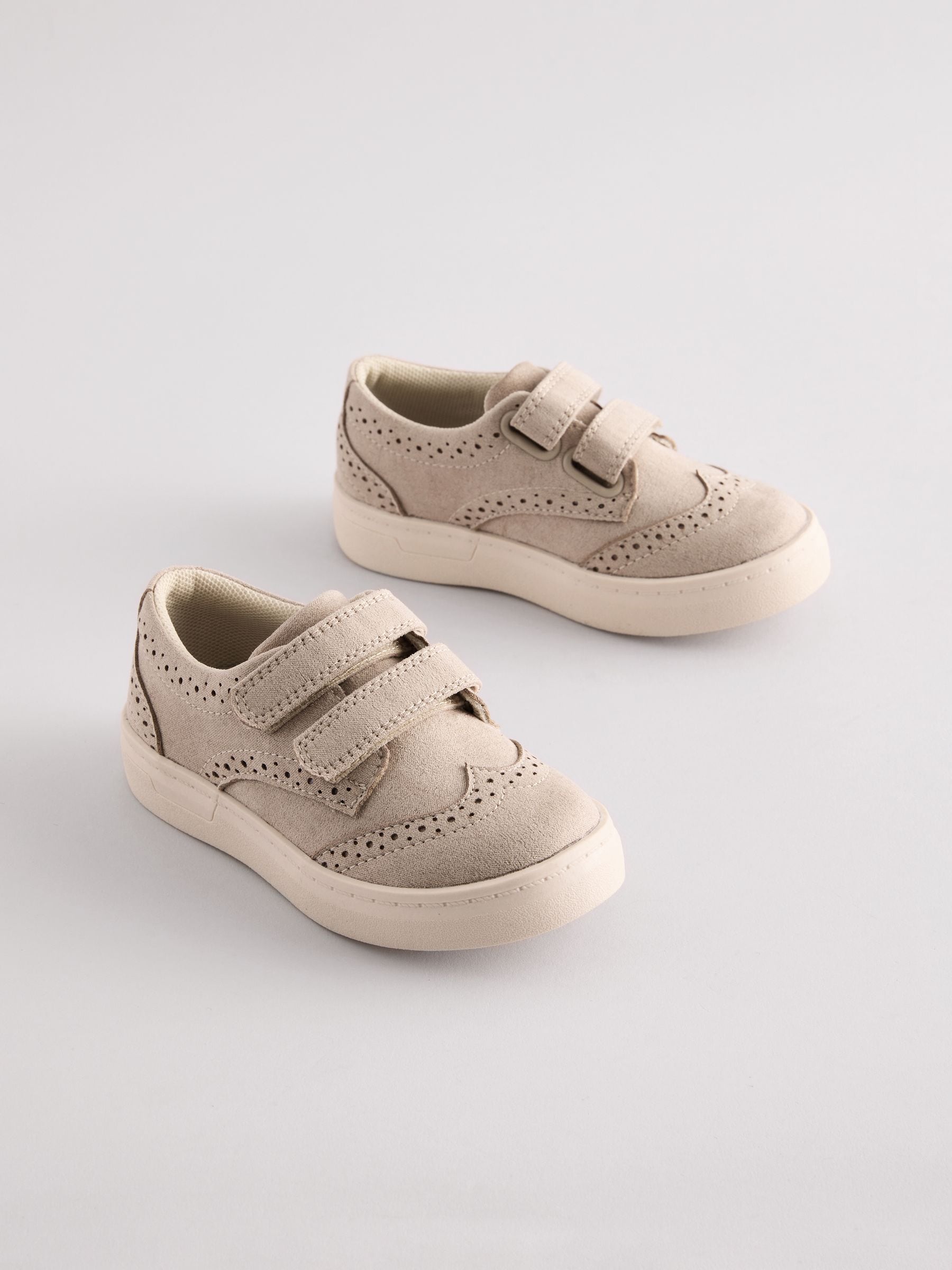 Neutral Wide Fit (G) Touch Fastening Brogue Shoes image 1